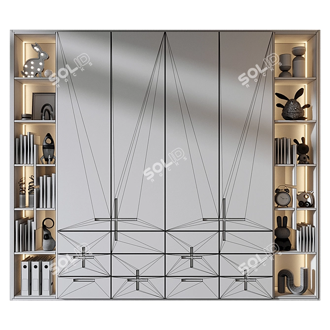 Custom Wardrobe Composition with Decor 3D model image 3