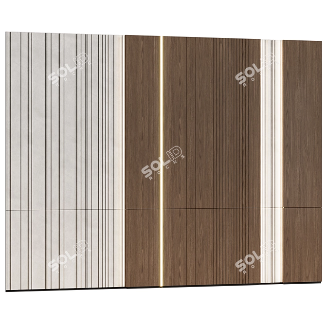 Modern Minimalist Modular Wall Panels 3D model image 1