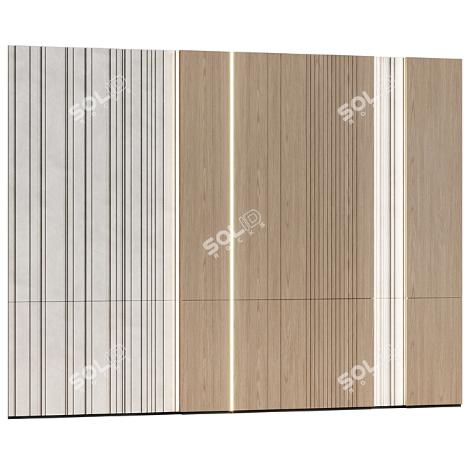 Modern Minimalist Modular Wall Panels 3D model image 2