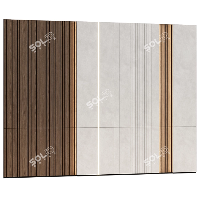 Modern Minimalist Modular Wall Panels 3D model image 3