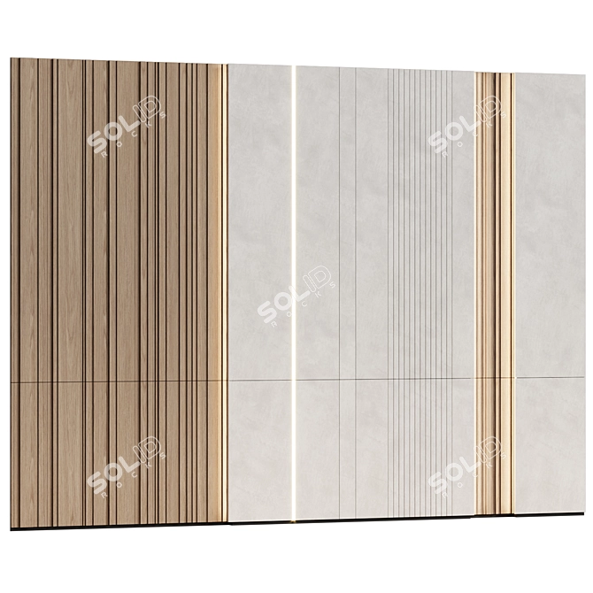 Modern Minimalist Modular Wall Panels 3D model image 4