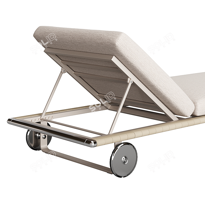 Stylish Outdoor Stainless Steel Sunbed 3D model image 2