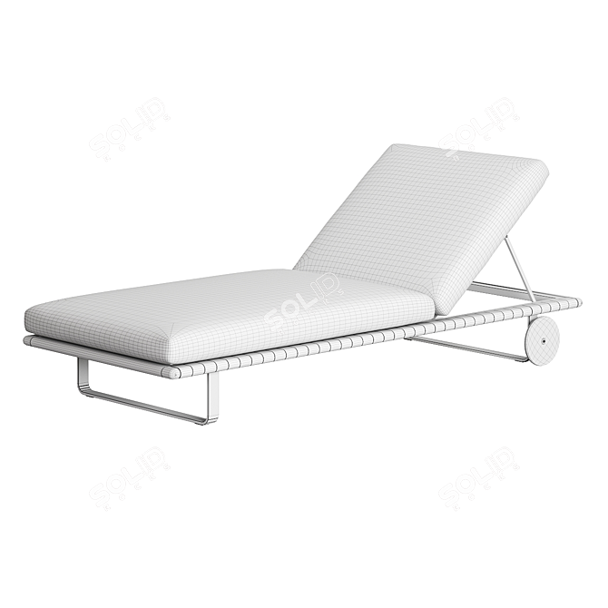 Stylish Outdoor Stainless Steel Sunbed 3D model image 3