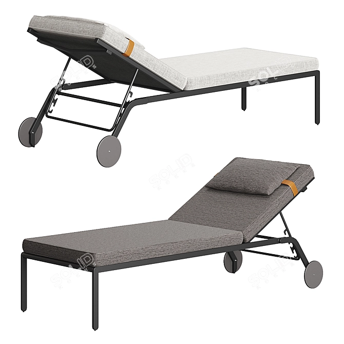 Luxury Riviera Sun Lounger 3D model image 2