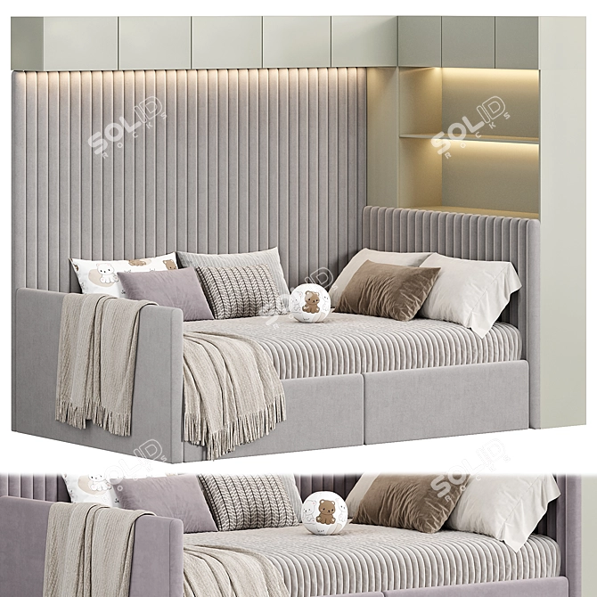 Modern Kids Bedroom Furniture Set 3D model image 3