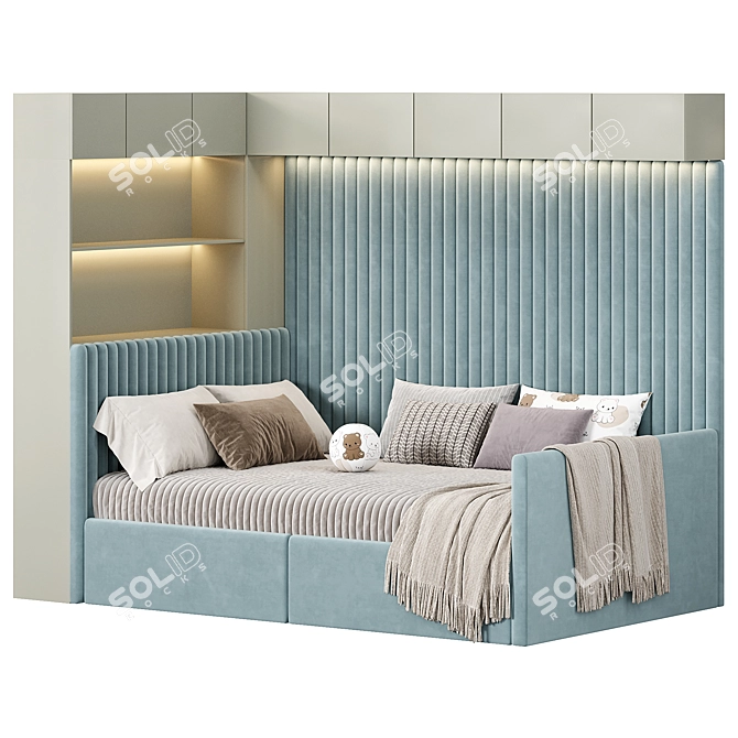 Modern Kids Bedroom Furniture Set 3D model image 4