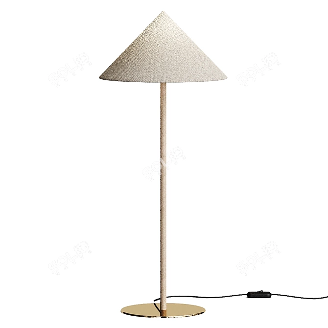 Modern Leather Table Lamp with Brass Base 3D model image 1