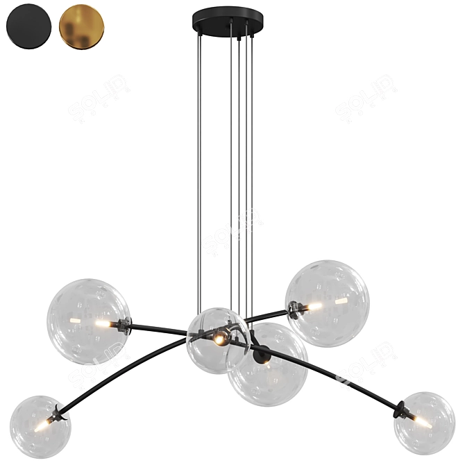 Elegant 6-Light Pendant Light 3D model image 1