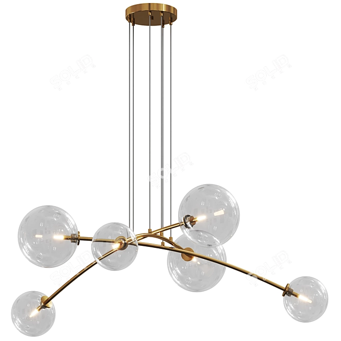 Elegant 6-Light Pendant Light 3D model image 2