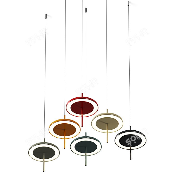 Rotatable Pendant Lamp Fixture 3D model image 2