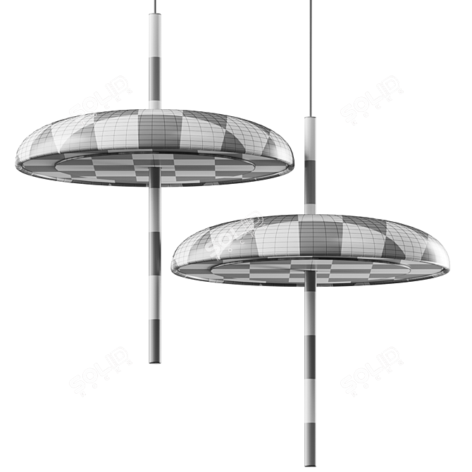 Rotatable Pendant Lamp Fixture 3D model image 3