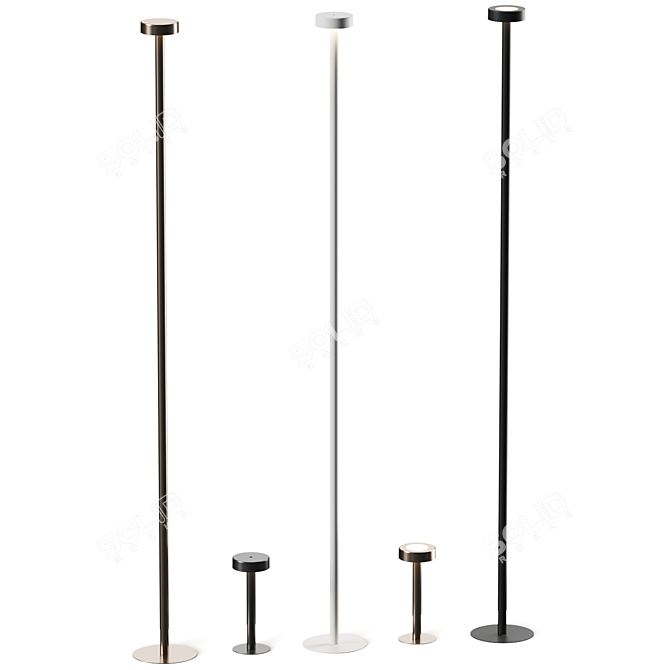  Orbit Design Bollard Floor Lamp 3D model image 1