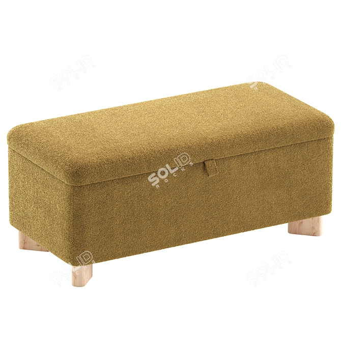 Sun Cozy Ivory Bench - Stylish Contemporary Design 3D model image 2