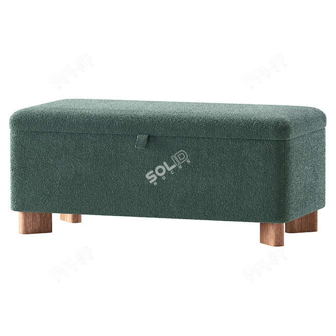 Sun Cozy Ivory Bench - Stylish Contemporary Design 3D model image 3