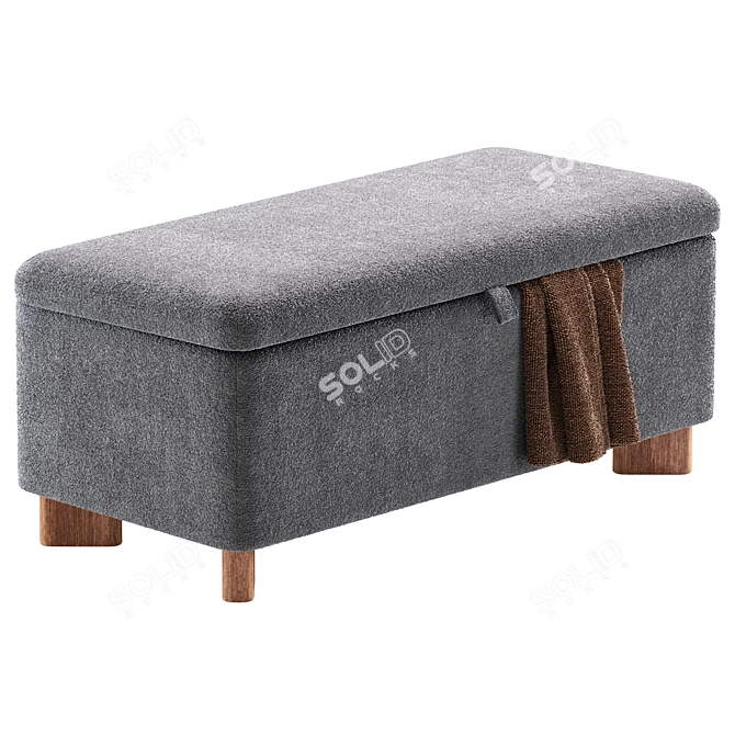 Sun Cozy Ivory Bench - Stylish Contemporary Design 3D model image 6