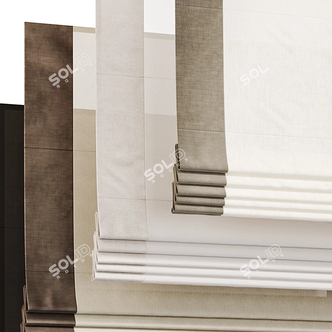 Elegant Roman Curtain 3D Model 3D model image 4