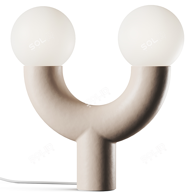 Modern Tube Table Lamp: Sand Grey 3D model image 1