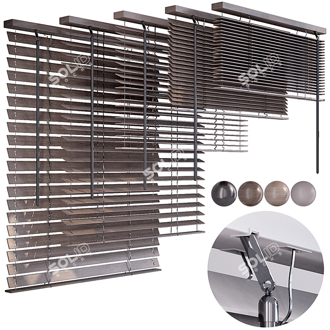 Adjustable Blinds for Windows 3D model image 1