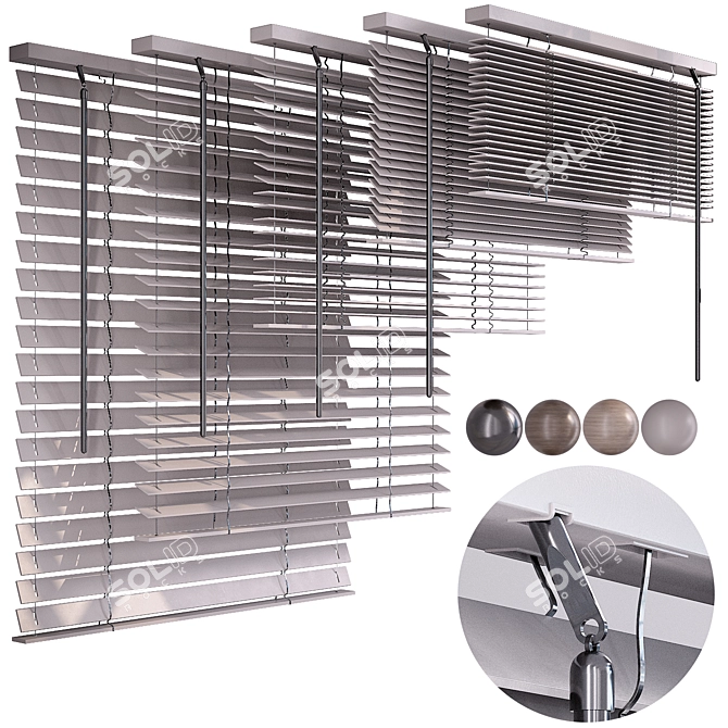 Adjustable Blinds for Windows 3D model image 2