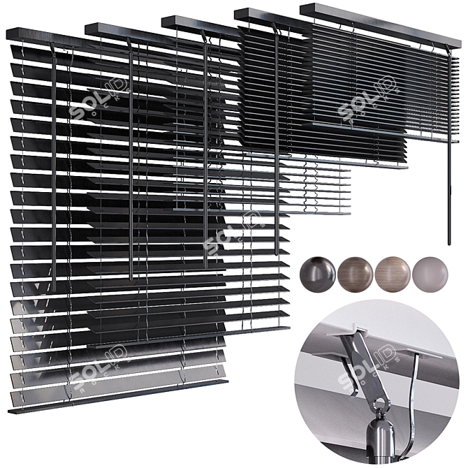 Adjustable Blinds for Windows 3D model image 3