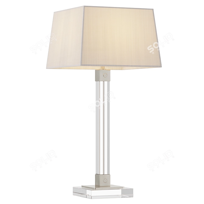 Crystal Elegance Brass Trimmed Lamp 3D model image 2