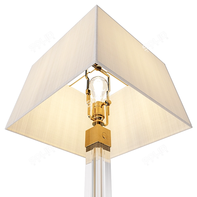 Crystal Elegance Brass Trimmed Lamp 3D model image 3