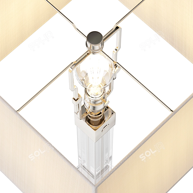 Crystal Elegance Brass Trimmed Lamp 3D model image 4