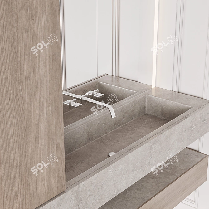 Minimalist Bathroom Furniture Set 3D model image 5