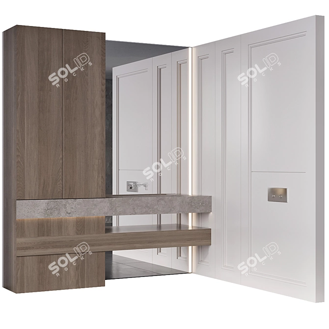 Minimalist Bathroom Furniture Set 3D model image 6