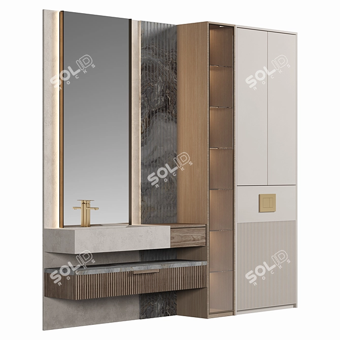 Versatile Modular Bathroom Furniture 3D model image 1