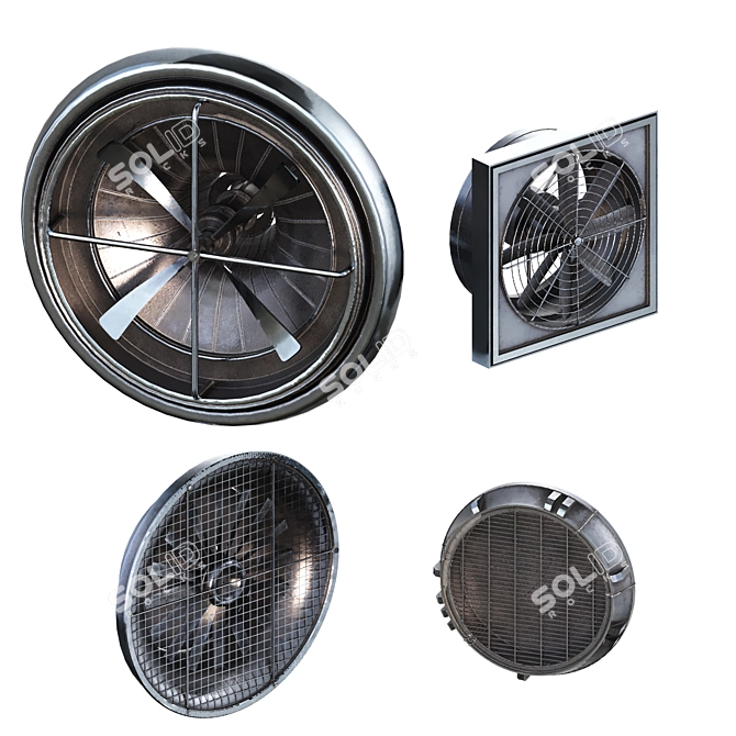 Dual Exhaust Fans 4K Textures 3D model image 5