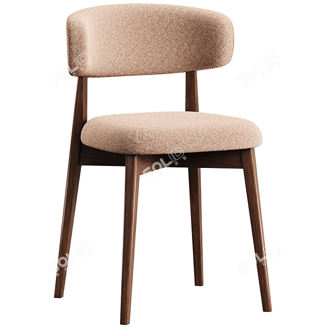 Modern Wooden Talks Chair - 51cm 3D model image 4