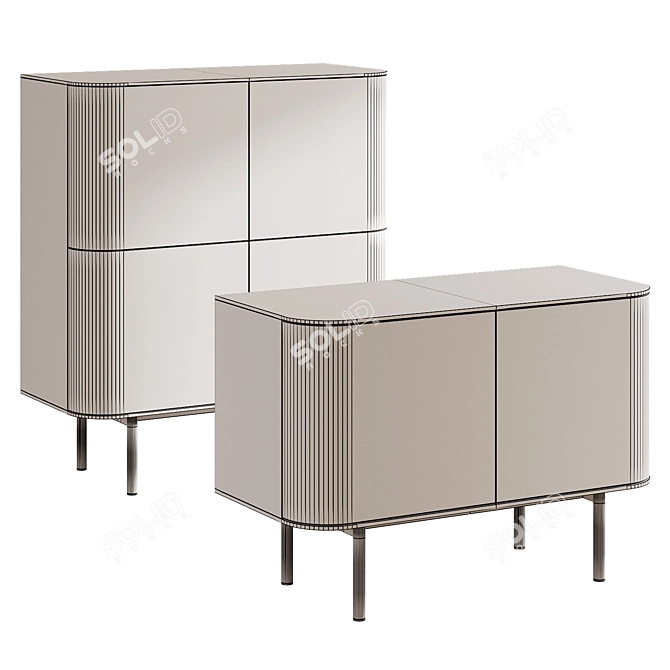 Mid-Century FJORD Sideboard 106cm 3D model image 4