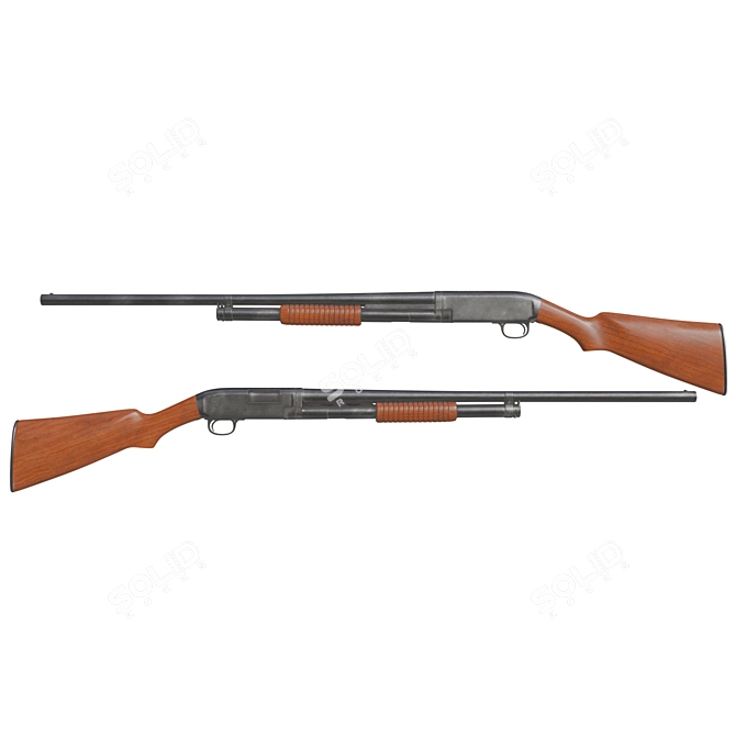 Winchester Model 12 Shotgun Kit 3D model image 1