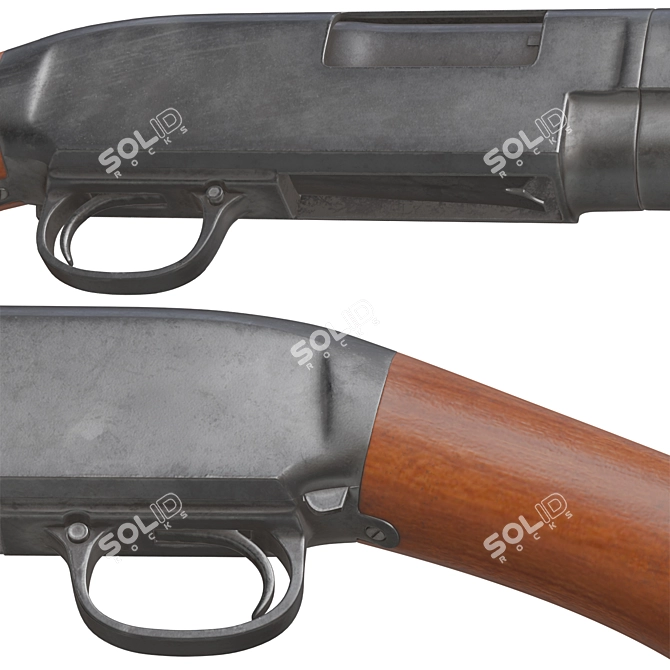 Winchester Model 12 Shotgun Kit 3D model image 2