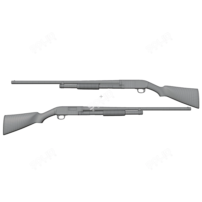 Winchester Model 12 Shotgun Kit 3D model image 6