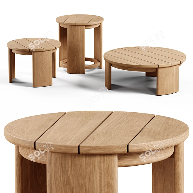 Modern Seating Table Set 3D model image 1