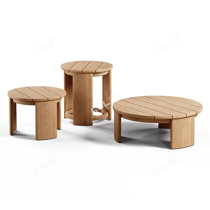 Modern Seating Table Set 3D model image 2