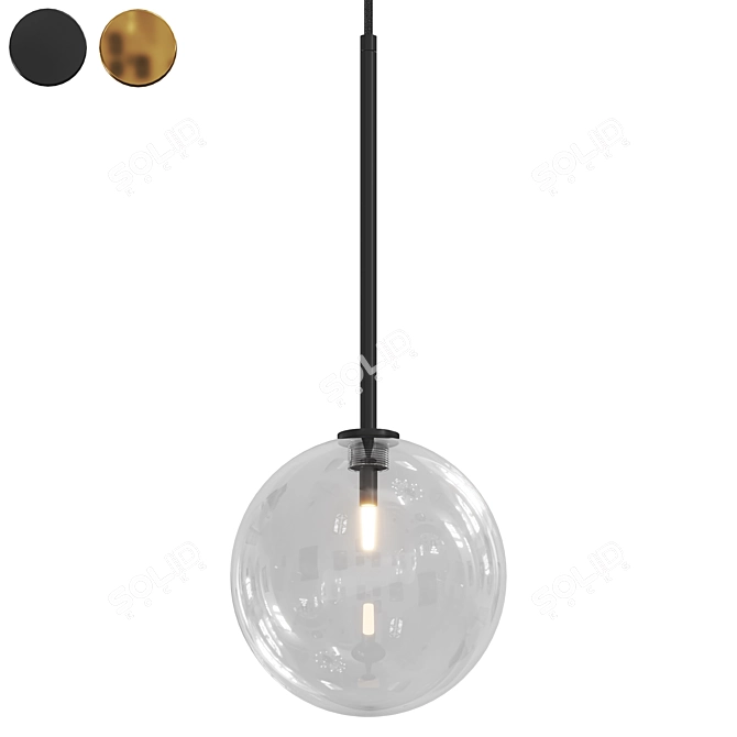 Adjustable Pendant Light with Splineways 3D model image 1