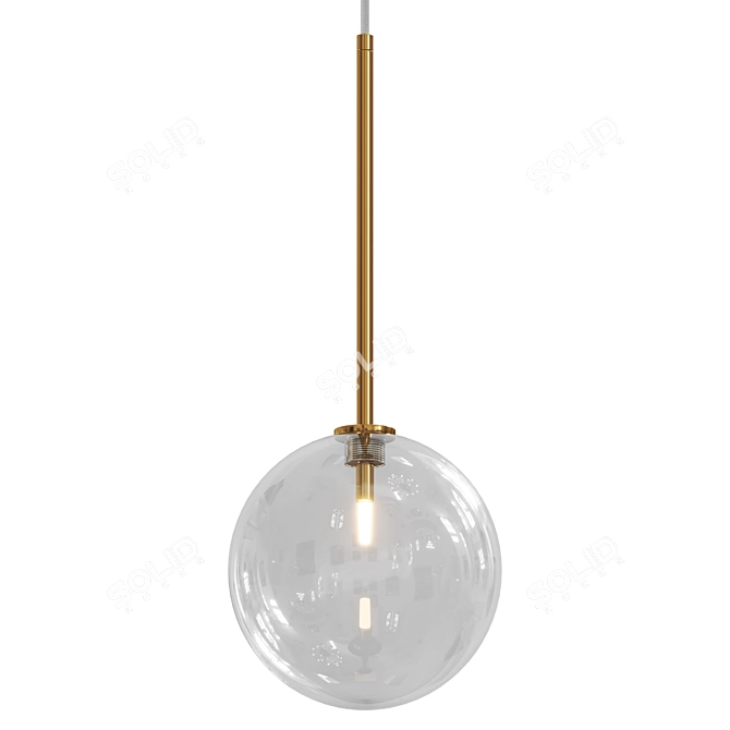 Adjustable Pendant Light with Splineways 3D model image 2