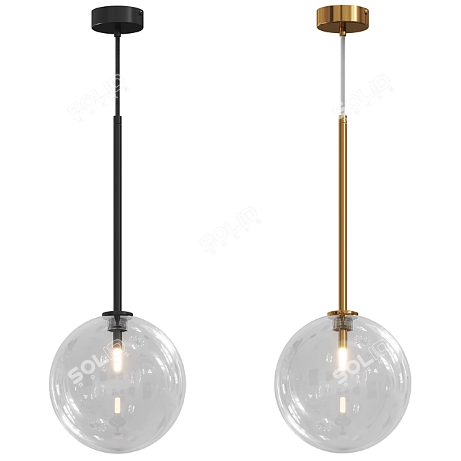 Adjustable Pendant Light with Splineways 3D model image 3