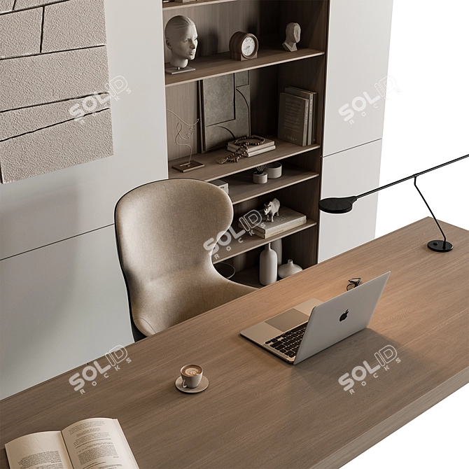 Translated from Russian to English, the product description is: Boss Desk - Office Furniture 633

Executive Desk - Modern Style 3D model image 2