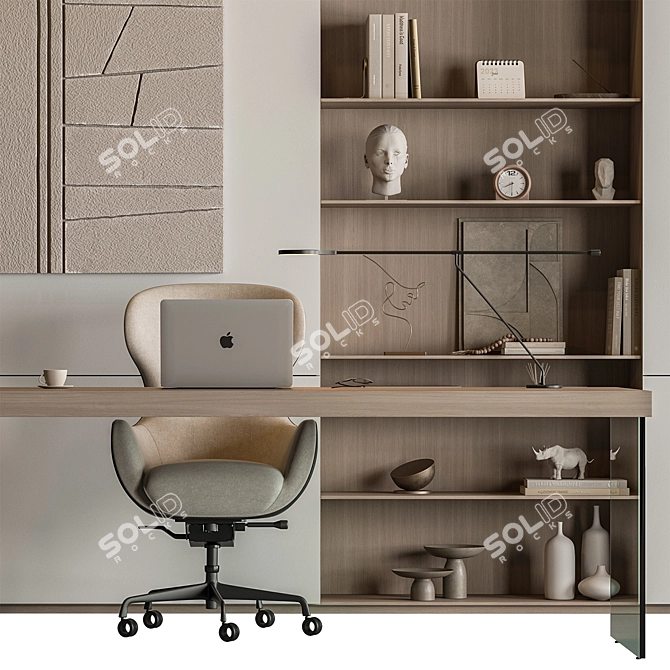 Translated from Russian to English, the product description is: Boss Desk - Office Furniture 633

Executive Desk - Modern Style 3D model image 4