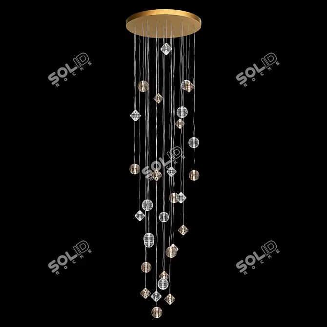 Crystal Prism Cascade Lamp 3D model image 3