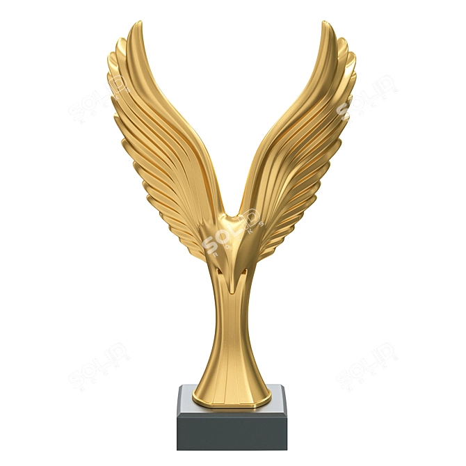 Majestic Resin Eagle Sculpture 3D model image 2