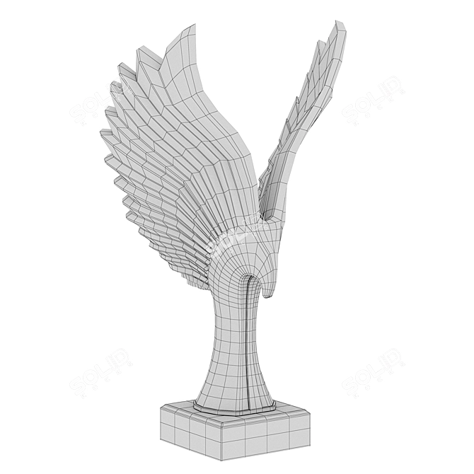 Majestic Resin Eagle Sculpture 3D model image 6