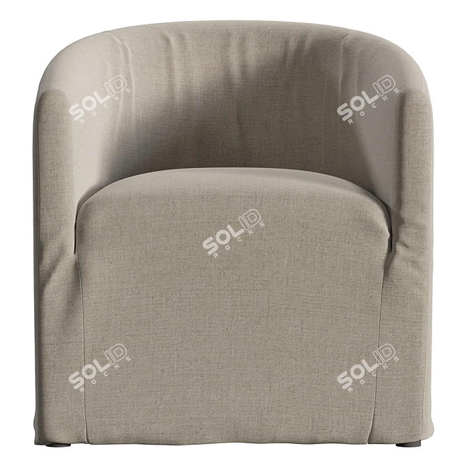 Remi Curved Padded Dining Chair 3D model image 3