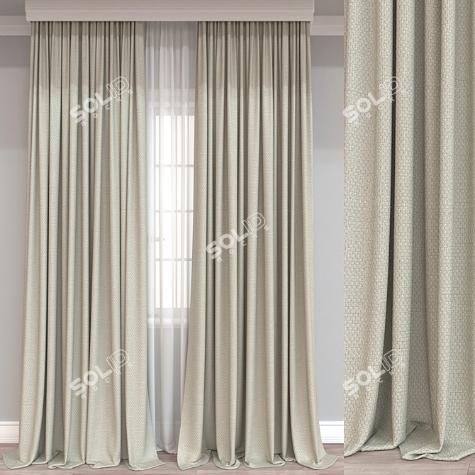  Modern Curtain 3D Model 3D model image 1