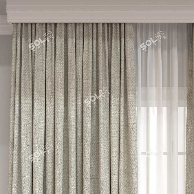  Modern Curtain 3D Model 3D model image 2