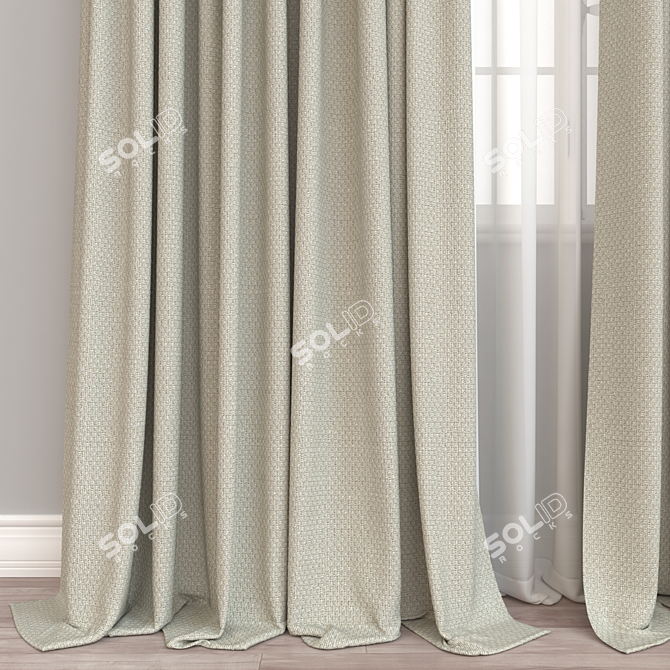  Modern Curtain 3D Model 3D model image 3